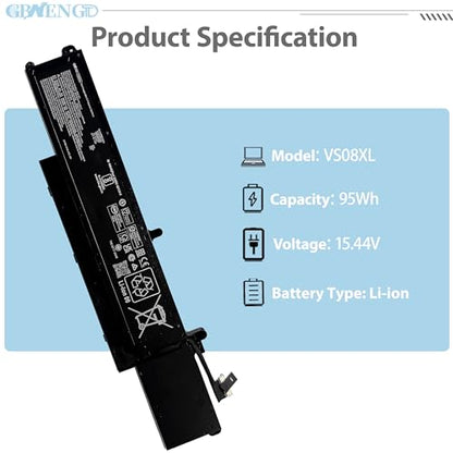 VS08XL VX08XL Laptop Battery Replacement for HP ZBook Fury 16 G9 6X3J4UT 609L4AV 766X9UA G10 G11 Mobile Workstation Series TPN-IB0N TPN-DB1F M85951-171 M85951-271 M86087-001