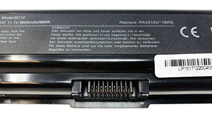 GHU New Battery 98 WH PA3727U-1BAS PA3727U-1BRS Compatible for Toshiba Satellite A200 A205 A210 A305 A505 L305 L455 L500 L505 PA3533U-1BRS PA3533U-1BAS PA3534U-1BAS PA3534U-1BRS PA3535U-1BAS - style: 98Wh/PA3727U-1BRS