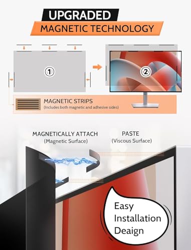 2 Pack- 32 Inch 16:9 Magnetic Privacy Screen for Frameless Computer Monitor | Anti Glare, Anti Blue Light, Anti Spy, Eye Protect, Anti Reflect, Anti UV, Perfect fit, High Quality, Easy install, Removable - size: 32 Inch (Diagonal) - 16:9 Aspect Ratio