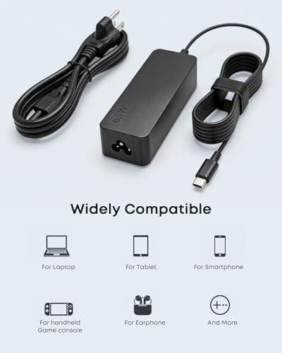65W 45W USB-C Charger Compatible with Nimo Lenovo Dell HP Laptop | Compatible with Acemagic AX15 AX16, Nimo 15.6 in 17.3 in N151 N152 N153 N154 N100 N171, Asus Acer MSI LG Samsung Chromebook