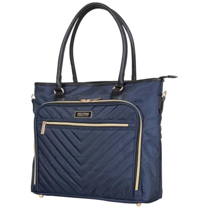 Kenneth Cole REACTION Chelsea Quilted Chevron 15" Laptop & Tablet Business Tote with Removable Shoulder Strap - color: Navy