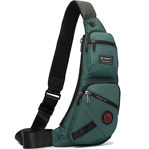 NICGID Sling Bag Chest Shoulder Backpack Crossbody Daypack for Men Women | Travel Outdoor Hiking Concealed Carry Fishing Fanny Tool Small Casual - color: Dark Green-1