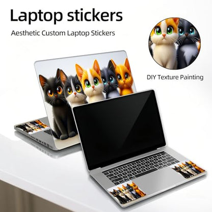 Universal Laptop Skin Sticker Decal, 12"-15.6" Aesthetic Vinyl Wrap, Cute Kittens Group Waterproof Notebook Cover Art Protector for MacBook HP Dell Lenovo, Fits 13" 14" 15" 15.6" - color: Cute Kittens Group