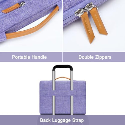 MOSISO 12.9 inch Tablet Sleeve Case for iPad Pro 13 M4 & iPad Air 13 M3 M2, iPad Pro 12.9 M2 M1 6/5th with Magic Keyboard&Smart Keyboard Folio, Side Open Carrying Bag with 4 Zipper Pockets, Purple - color: Purple, size: 12.9 inch