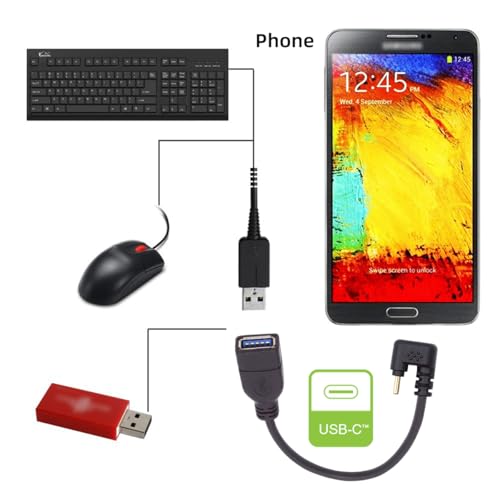 USB-C USB 3.1 Type-C Male to USB 3.0-A Female 10Gbps OTG Data Power Cable Opposite U Shape Back Angled - style: U Shape Back Cable