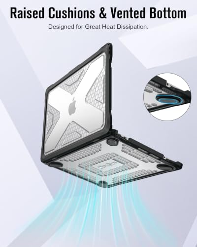 Fintie Rugged Case for MacBook Neo 13 Inch A3404 2026, Clear | Heavy Duty, Fingerprint Resistant, Shock-Absorbing, TPU Bumper, Hard Shell, Snap-On Cover, Work Travel Study Daily Use - color: Clear