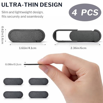 4 Pack Webcam Cover Slide, Camera Privacy Security Protectors for Laptop, Tablet, Smartphone and Computer, Ultra-Thin Camera Blocker Stickers