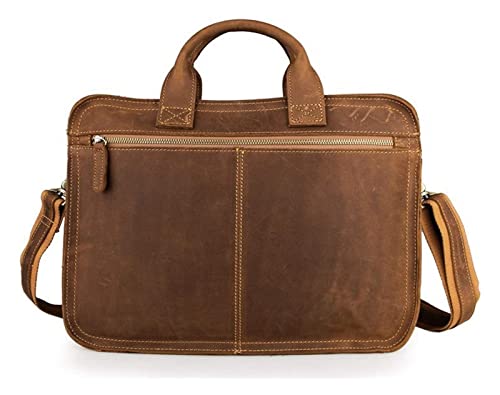 Laptop Briefcase Large Capacity, Dual Compartment Expandable 15.6" Portfolio for Business - color: Brown