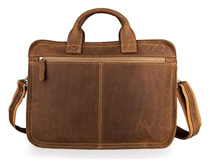 Laptop Briefcase Large Capacity, Dual Compartment Expandable 15.6" Portfolio for Business - color: Brown