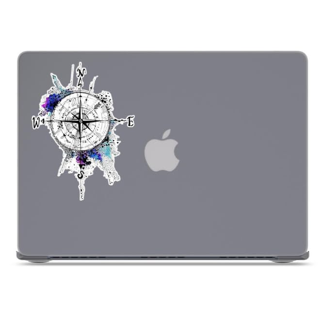 STICKY DUDE Colorful Compass Sticker, 5 inches - Vinyl Waterproof Sticker Decal Car Laptop Wall Window Car Bumper RV Sticker - size: 5in