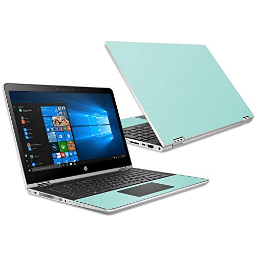 MightySkins Skin Compatible with HP Pavilion x360 15.6" (2018) - Solid Seafoam | Protective, Durable, and Unique Vinyl Decal wrap Cover | Easy to Apply, Remove, and Change Styles | Made in The USA - color: Seafoam
