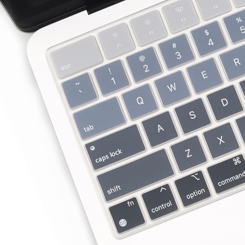 2 Pack Keyboard Cover for 2026 MacBook Neo 13" (Touch ID) & MacBook Pro 14"/16" M5-M1 Pro/Max, M5-M2 & MacBook Air 13"/15" M5-M1, Keyboard Protective Skin US Layout-BlackGradual - color: BlackGradual+TPU