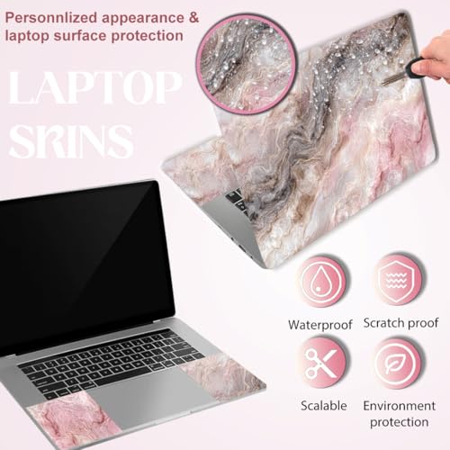 SUPERDANT 3pcs Marble Texture Laptop Cover 14.9x10.6in Marble Laptop Skin Decal Freely Cut Full-Coverage Scratch-Proof Water-Proof PVC Sticker for 12-15.6 Inch Notebook Colorful - style: Marble texture