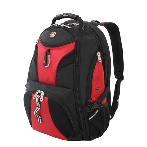SwissGear 1900 Scansmart TSA 17-Inch Laptop Backpack, Black/Red - color: Red/Black