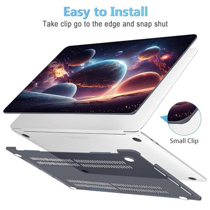 Mektron Case for MacBook Pro 16 Inch A2141 Cover 2019 Release 16" with Liquid Retina Display/Touch ID, Plastic Hard Shell with Keyboard Skin & Screen Protector & Dust Plug, Planets - color: Planets