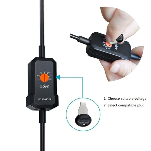 Powseed 34W 3V 4.5V 5V 6V 7.5V 9V 12V DC Car Charger with 10 Tips and USB | Cigarette Lighter Adapter Power Supply Cord for Portable DVD Player Dash cam Breast Pump Speaker Micro USB Car Adapter