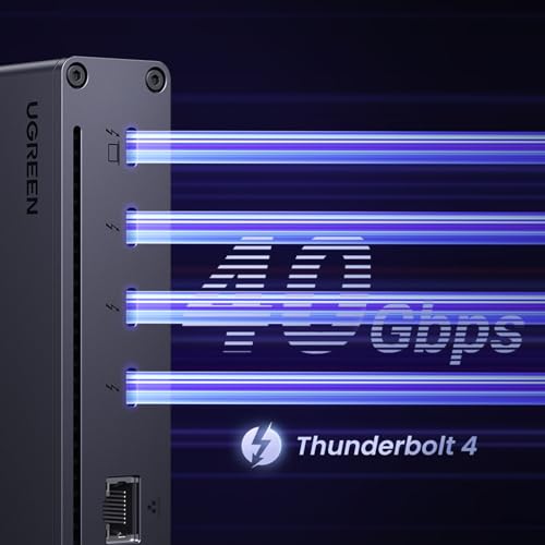 UGREEN 8-in-1 Thunderbolt 4 Docking Station, Dual 4K@60Hz, 3xTBT4, 40Gbps | Dual 4K/ Single 8K Display, 85W Charging, Gigabit Ethernet, 3xUSB A 10Gbps, Dock for Mac M1/M2/M3/M4 Pro/Max, Revodok Max 208