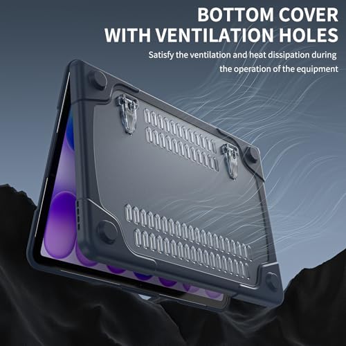 Batianda Heavy Duty Case for MacBook Neo 13 Inch 2026, Indigo | Fits Model A3404 A18 Pro Chip, Ergonomic Foldable Stand Holds 22lbs, TPU Bumper, Matte Translucent Shockproof Hard Shell - color: Indigo