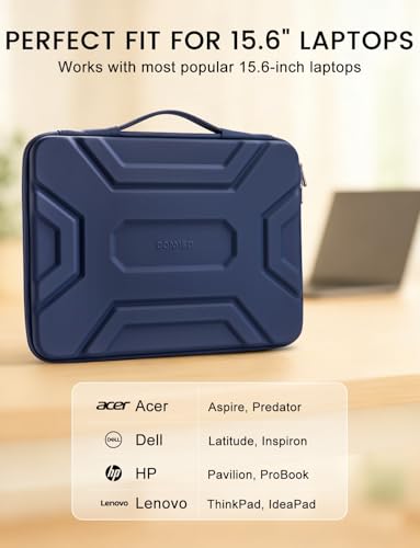 DOMISO 15.6 inch Laptop Sleeve, Shockproof and Waterproof EVA Protective Laptop Case, Laptop Sleeves for 16" MacBook Pro/Max M2 M1 2019-2023,15"-16" HP Dell Asus Laptop,Dell XPS 15, Dark Blue - color: Dark Blue, size: 15.6 inch