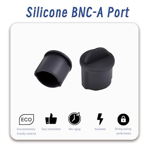 10 PCS BNC-A Port Anti-dust Plugs, Silicone Covers Caps Stoppers, Port Protector for Laptop, Phone, ID; 0.37" - size: BNC-A/Black/10 PCS