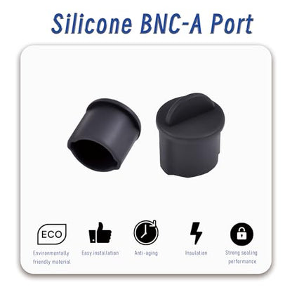 10 PCS BNC-A Port Anti-dust Plugs, Silicone Covers Caps Stoppers, Port Protector for Laptop, Phone, ID; 0.37" - size: BNC-A/Black/10 PCS