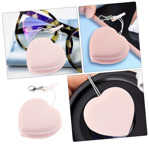 Heart-Shaped Macaron Phone Screen 10-Pack Portable Lens Cleaning Cloths for Eyeglasses Camera Lenses and Electronics Cartoon Hanging Accessory - color: Pink