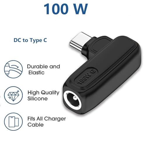 DAGIJIRD Laptop Charging Adapter DC 5.5x2.1mm to PD USB C Converter 100W PD Power Charger Connector Tip