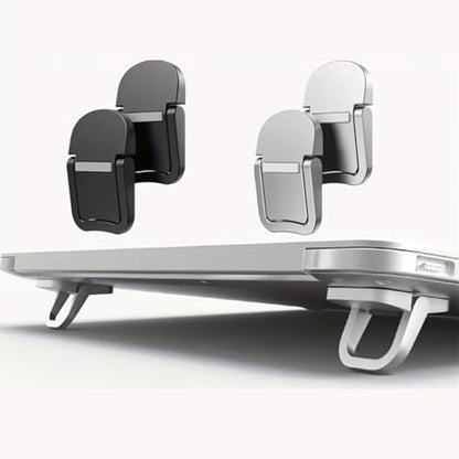 Compact Portable Laptop Stand: Invisible, Foldable, Ergonomic Desk Support for 10-18 Inch Laptops, Tablets, Keyboards, and Phones - ABS Material (Silvery)
