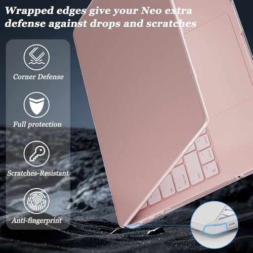 ProElife 3-in-1 for MacBook Neo, Clear Hard Shell, Sleeve & Keyboard Cover | Pink Laptop Case, Clear Keyboard Skin, Heat Dissipation, Precision Fit, Water-Resistant & Reusable, Complete Accessory Kit - color: Clear+Pink
