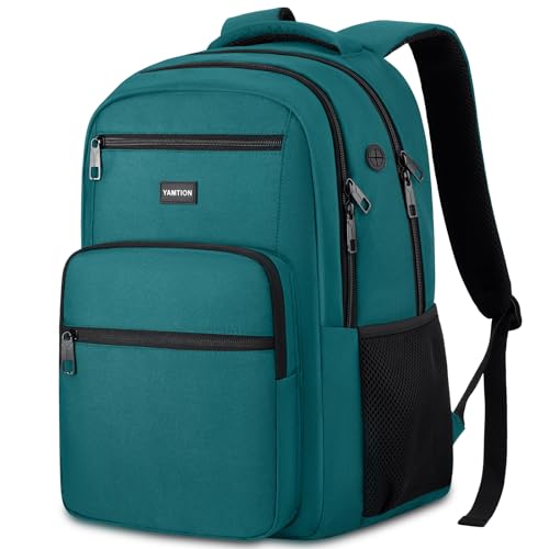 YAMTION Laptop Backpack for Men, Black Backpack, School Backpack for Boys and Girls, Bookbag, Work Backpack (Green, 15.6 inch) - color: Green, size: 15.6 inch