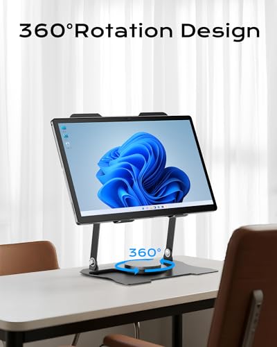 Ofive 360 Rotatable Tablet/Laptop Stand for Desk, Ergonomic Adjustable Height Laptop Riser, Heavy Duty Steel Tablet Stand Holder