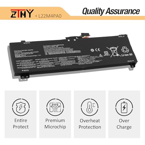L22B4PA0 L22M4PA0 Laptop Battery for Lenovo Legion Slim 5-16APH8 5-16IRH8 | LOQ 15APH8 15IRH8 16APH8 16IRH8 IdeaPad 1-15IAU7 Series L22D4PA0 L22X4PA0 5B11N45957 SB11K38532 15.44V 60Wh - size: 9.13*3.07*0.27inch L22M4PA0
