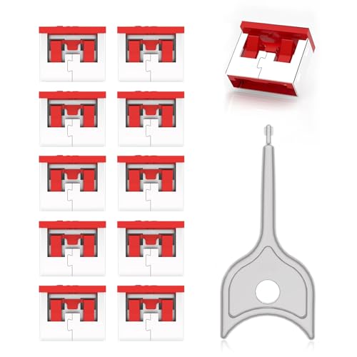 10-Pack USB Port Lock with 1 Key, Metal USB-A Port Blocker, Security Data Protection for PC Laptop,Anti-Theft USB Lock, Dust & Moisture Proof Type-A Connector Cover,Removable（Red） - color: Red, size: 10+1