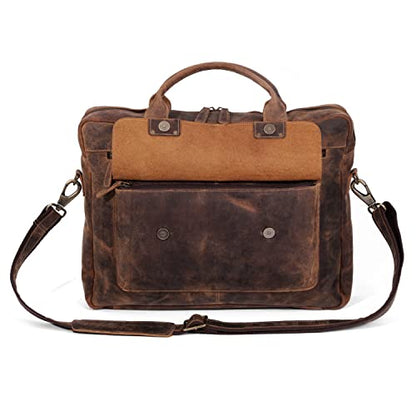 Leather briefcase 18 Inch Laptop Messenger Bags for Men and Women Best Office Briefcase Satchel Bag - style: 18 Inch