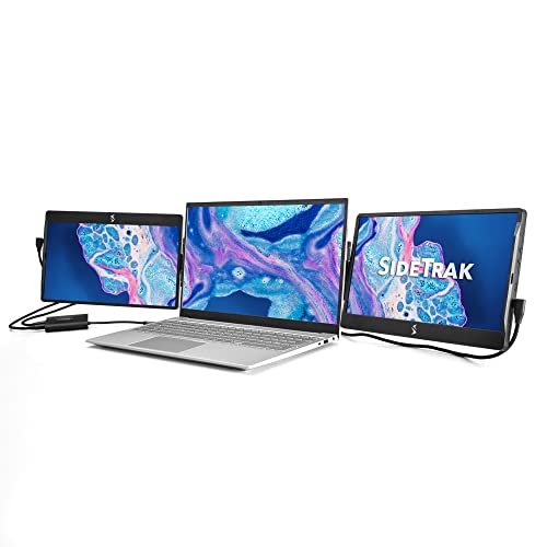 SideTrak Swivel 12.5" Portable Monitor for Laptop & Hub, Patented Swivel Hinge, Laptop Screen Extender | FHD Dual Screen w/Kickstand, USB-C & HDMI, Mac, PC, Chrome Compatible (3 Monitor Bundle w/Hub) - style: 12.5" Triple Monitor with Hub