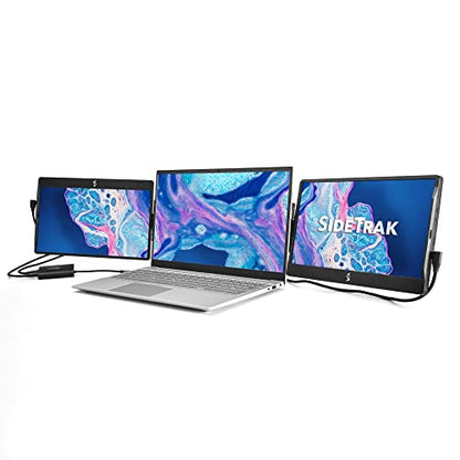 SideTrak Swivel 12.5" Portable Monitor for Laptop & Hub, Patented Swivel Hinge, Laptop Screen Extender | FHD Dual Screen w/Kickstand, USB-C & HDMI, Mac, PC, Chrome Compatible (3 Monitor Bundle w/Hub) - style: 12.5" Triple Monitor with Hub
