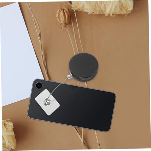 2pcs Retractable Security Cable Lock with Tether Strap Remote Control Lock for Earphones and Phones Versatile Adhesive Attachment Convenient Storage and Dual-Purpose Functionality