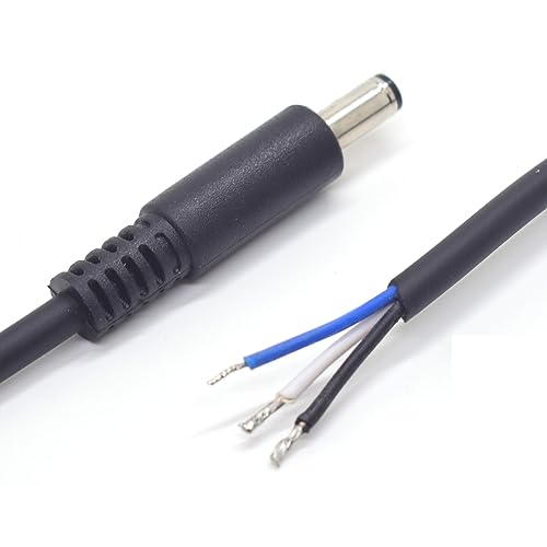 2Pack 1FT 4.5x3.0mm DC Bare Cord Power Pigtail Cable for Dell Laptop Repair | 4.5x3.0mm Small Pin Male, 3 Wire Open End Cable,0.3M Powe Adapter Cord for Dell Latitude XPS Inspiron Power Supply DIY Cable - size: 4.5x3.0mm Male