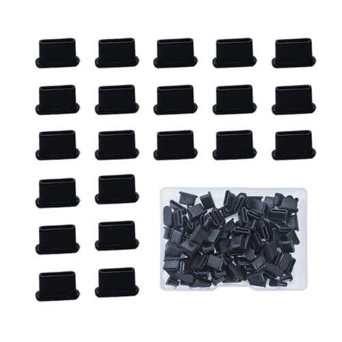 100 Pack Silicone USB C Dust Plug, Port Protector Cap for Cell Phone, Charger Jack Cover for Most Smartphones