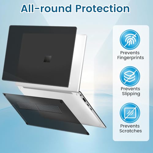 Clear Case for 13.8" Microsoft Surface Laptop 7 2024 Release (Model: 2036), PC Hard Shell Cover with Shockproof Protective Slim Snap Easily Install,Frosted Black - color: Frosted Black, size: 13.8 Inch