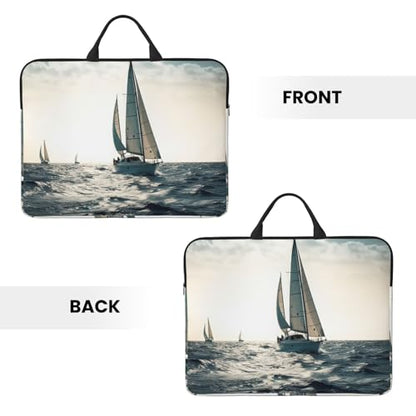 14 inch Laptop Sleeve with Handle Shockproof Laptop Bag Waterproof Computer Cover Bag Ocean Sailing Briefcase