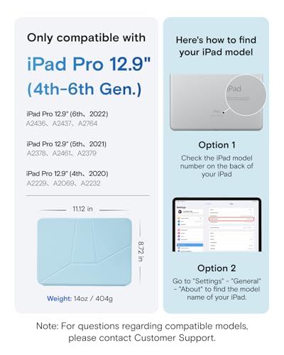 MOFT Dynamic Folio Tablet Stand for Desk Compatible with iPad Pro 12.9" (6th 2022 | 5th 2021 | 4th 2020), Slim Magnetic Tablet Holder Case with 20+ Viewing Angles, Soothing Mist x Misty Cove - color: Soothing Mist x Misty Cove, size: iPad Pro 12.9"(6th 20