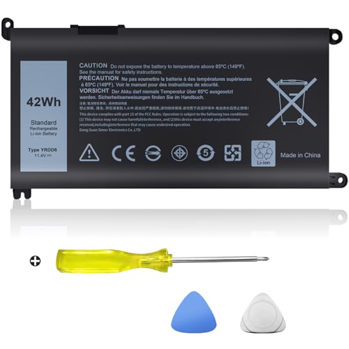 YRDD6 Battery Compatible with Dell Inspiron 3493 3583 3584 3593 5485 5481 5482 5491 5493 5593 3582 5585 5590 5591 5594 5598 7586 3793 5480 3310 2-in-1 3501 5584 Vostro 3491 5581 5481 5490 5590 - size: YRDD6
