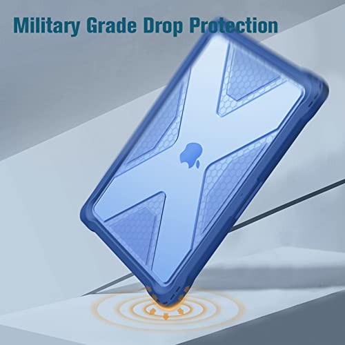 Fintie Case for MacBook Air 13.6 Inch A3449 A3240 A3113 A2681 (2022 2023 2024 2025 2026 Release) - Heavy Duty Rugged Hard Shell Case Cover for MacBook Air 13 Inch M2 M3 M4 M5 Chip, Blue - color: Blue