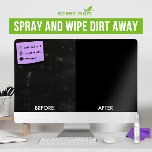Screen Cleaner Spray 2 Pack-2x1oz for TV, Car, Laptop & Computer | Streak-Free Cleaning, Glass & OLED Safe, Alcohol & Ammonia Free, Includes 2-Microfiber Cloths, Removes Fingerprints & Smudges - size: 1oz Pack of 2