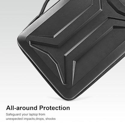 DOMISO 13 Inch Laptop Hard Case, Waterproof Shockproof Hard Shell Laptop Sleeve Protective Case with Retractable Handle for MacBook Air Pro Neo/Dell XPS//Microsoft Surface/Lenovo Yoga/HP Envy,Black - color: Black, size: 13 Inch