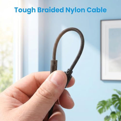 TRRS Headphone Splitter for 2 Headphones, 2PCS 3.5mm Audio Splitter | Nylon-Braided Extension Cable 1 in 2 out 3.5mm Trrs Splitters Male to Female Headset Splitters for Phone/Tablet/Laptop/PC/MP3