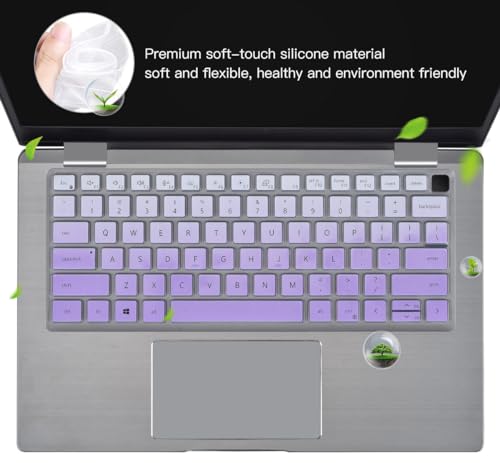Keyboard Cover Skin for Dell Latitude 3440 5440 5430 5431 5420 14", Latitude 14" 7440 7430 7420 7410, Latitude 14" 9420 9430, Dell Latitude 9520 9510 7520 15.6" 2023 2022 Laptop,Ombre Purple - color: Ombre Purple