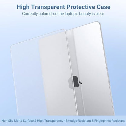 MOSISO Compatible with MacBook Air 13 inch Case M5 M4 M3 M2 2026-2022 | 4 in 1 Kit Matte Hard Shell for MacBook Air 13.6 Case, Anti-Fingerprints&Ultra-Thin, A3449 A3240 A3113 A2681, Frost Clear - color: Frost Clear