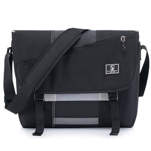 OIWAS Messenger Bag for Men, 15.6 Inch Laptop Crossbody Bags Women Casual Satchel Shoulder Bag College Travel Office Briefcase - color: Black, size: 15.6 Inch